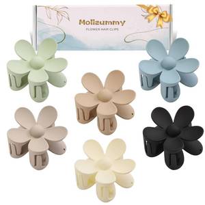 lot 10385 image: A 6PCS Matte Flower Hair Clips, Large Claw Clips for Women Thick Hair, Big Cute Dasiy Hair Clips, Non Slip Strong Hold for Women Thin Hair, Hair Accessories for Christmas Gifts Holiday, 6 Colors
