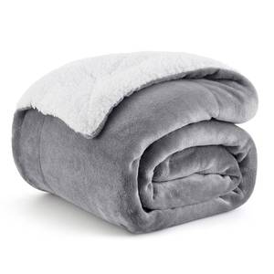 lot 10391 image: Bedsure Sherpa Fleece Throw Blanket for Couch - Thick and Warm Blanket for Winter, Soft Fuzzy Plush Throw Gift for Women, Grey, 50x60 Inches
