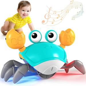 lot 10393 image: Crawling Crab Toy, Infant Tummy Time Baby Toys, Fun Interactive Dancing Walking Moving Toy Babies Sensory Induction Crabs with Music, Baby Toys 0-6 to 12-18 Months Boys Girls Toddler Birthday Gifts