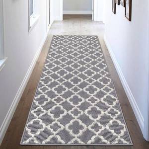 lot 10406 image: UArtlines Runner Rug for Hallway 26feet Non Slip Kitchen Floor Carpet Runners Grey Geometric Pattern Machine Washable Area Rug for Entryway Bathroom