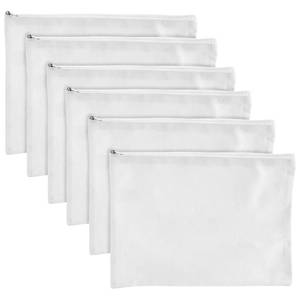 lot 10428 image: Bright Creations 6 Pack Large Cosmetic Canvas Pouch With Zipper 9 x 12, Blank Bag Organizer Purse for Travel, Toiletry, DIY Crafts