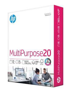 lot 10440 image: HP Printer Paper  8.5 x 11 Paper  MultiPurpose 20 lb  1 Ream - 500 Sheets  96 Bright Made in USA - FSC Certified  112000PR