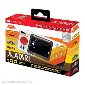 lot 10443 image: My Arcade Atari Pocket Player Pro Handheld Portable Video Game Console with 100 Games, 2.75in Color Display, Ergonomic Design
