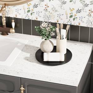 lot 10447 image: Greatseas Lazy Susan Turntable for Cabinet, Bamboo Lazy Susan Organizer for Table Top, Kitchen Countertop Organizer for Condiment, Bathroom Counter Organizer Decor Sink Tray, Black 9 Inch
