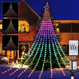 lot 10452 image: Christmas Decoration RGB String Lights, Outdoor Color Changing Christmas Lights 320 LED 16.4 Ft Star Tree Topper Fairy String Lights with 8 Light Modes for Christmas New Year Holiday Garden Yard