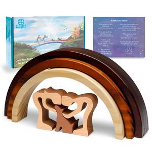 lot 10456 image: Capti Rainbow Bridge Dog Memorial Gifts, Pet Memorial - Ill Meet You at The Rainbow Bridge - Pet Loss Gifts, Bereavement, Sympathy Keepsake Dog Mom, Dog Dad for Loss of Pet (Dog and Family)