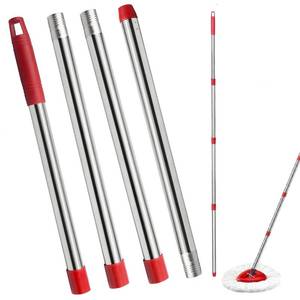 lot 10468 image: Fazlynyi Spin Mop Replacement Handle, 4-Section 30-to-58 inch Mop Replacement Stick Compatible with Ocedar Mop Handle for Easy Wring Mop Refills, Germany Screw Joint(Mop HeadandBase not Include)