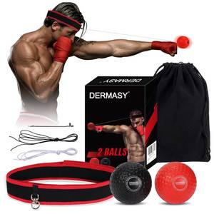 lot 10469 image: Dermasy Upgraded Boxing Reflex Ball, Boxing Training Ball with Headband Perfect for Reaction, Punching Speed, Fight Skill, Fitness, Newst Boxing Equipment for Adult and Kids (2 Balls)