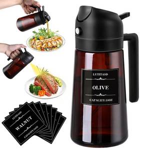 lot 10470 image: Oil Sprayer for Cooking, Kitchen Upgrade Made 2 in 1 Olive Oil Dispenser and Oil Sprayer, Olive Oil Dispenser for Kitchen, 470ml Glass Oil Dispenser Bottle Spray and Pour, 2 in 1 Oil Dispenser(Black)