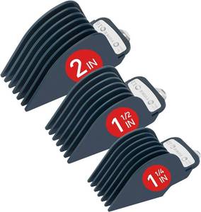 lot 10480 image: Yinke for Wahl Clipper Guards Set 10 12 16, Hair Clipper Guards for Wahl Senior Clippers with Metal Clip, 2 inch1.5 inch1.25 inch in Length, Fits Most CordlessCord Wahl Clippers (Blue)