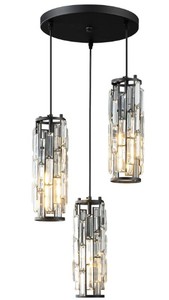 lot 5134 image: LMQNINE 3 Light Black Pendant Lighting Modern Pendant Light, Mini Crystal Chandeliers,Adjustable Pendant Light Fixture for Kitchen Island Dinning Room Bedroom (Black 3-Light)
