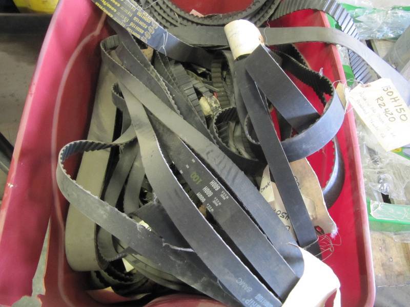 lot 342 image: NEW Industrial  Farm  Automotive BELTS  Container Full Of Belts