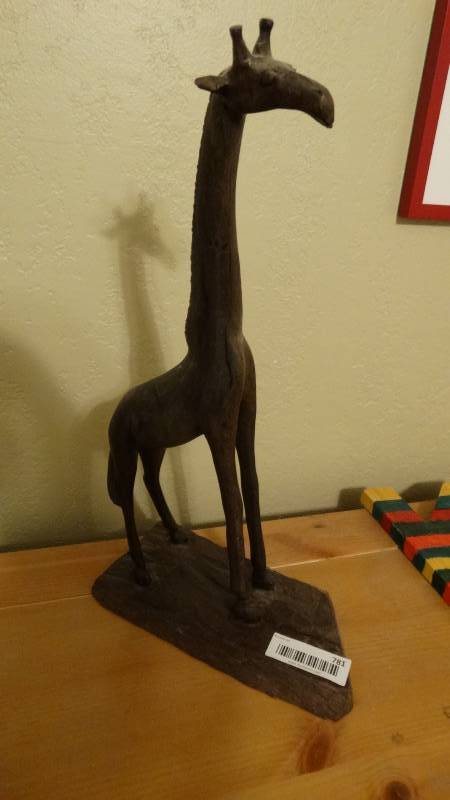 lot 781 image: Hand carved Giraffe statue