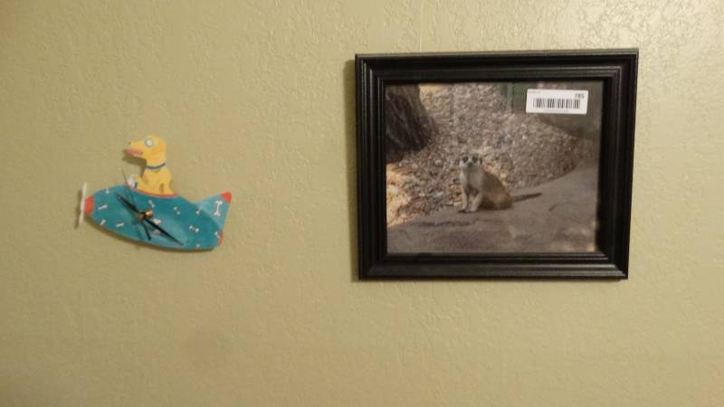 lot 785 image: Framed photo wall clock