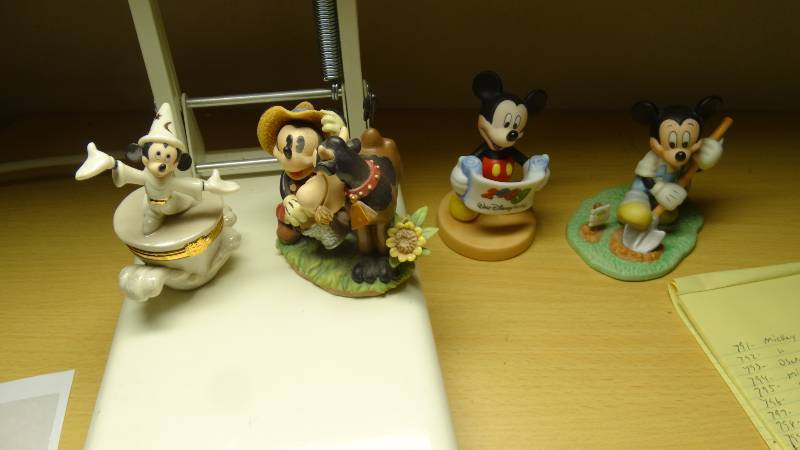 lot 806 image: 4 Mickey Mouse porcelain figurines