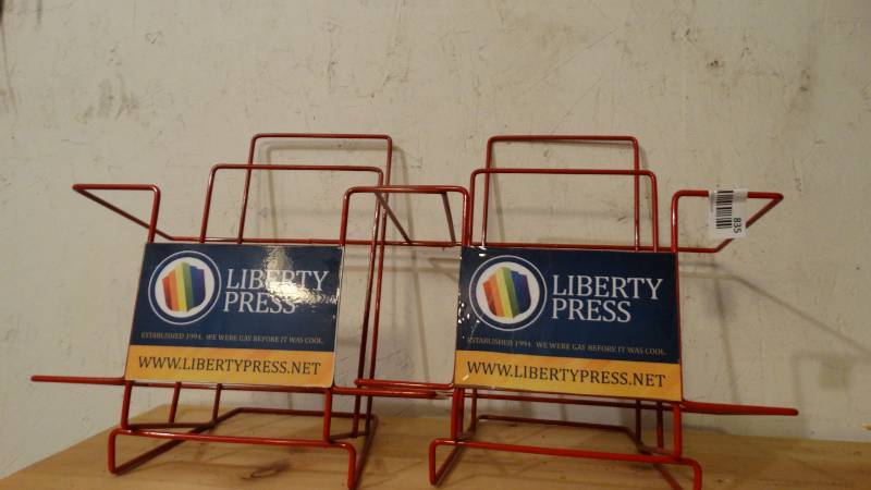 lot 835 image: 2 Liberty Press counter top magazine racks