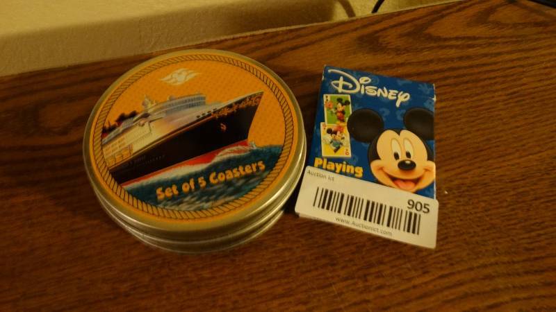 lot 905 image: Disney playing cards & coasters