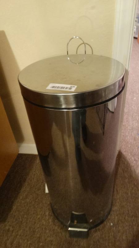lot 908 image: Stainless step trash can
