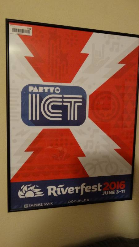 lot 921 image: Framed Wichita Riverfest poster