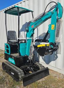 lot 1255 image: Unused AGT QH12R Teal 15hp gas engine, Engine Type 4 Stroke OHV, 420cc, Net Power 3600rpm, Net Torque 2500rpm, 7 rubber tracks, 16 tooth bucket, adjustable thumb, 36 blade, 3rd auxiliary hydraulic valve, work lights