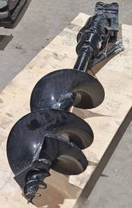 lot 1281 image: Unused Excavator Auger Attachment with 12 inch Auger Bit for 1-3 Ton Excavators
