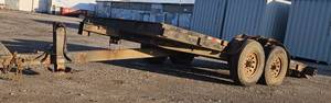 lot 1273 image: 16Ft Tilting Deck Heavy Duty Equipment Trailer with 8-Lug 7000lb Tandem Axles - See Description and Pics for More Details