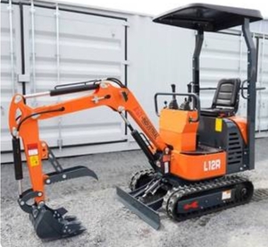 lot 1433 image: Unused AGT L12R Hydraulic Mini Excavator, 420cc Gas, Transmission Hydrostatic, 16 dig bucket, mechanical thumb, auxiliary hydraulics, LED work lights, 36 12 push blade, canopy, tool box, 7 rubber tracks