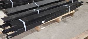 lot 1371 image: Unused - One (1) Set of 63 Heavy Duty Black Powder Coated Forklift Extensions