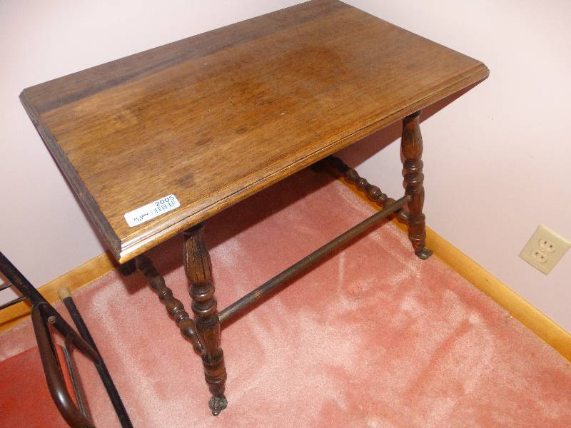 lot 2005 image: Antique Side Table wBall & Claw Feet.