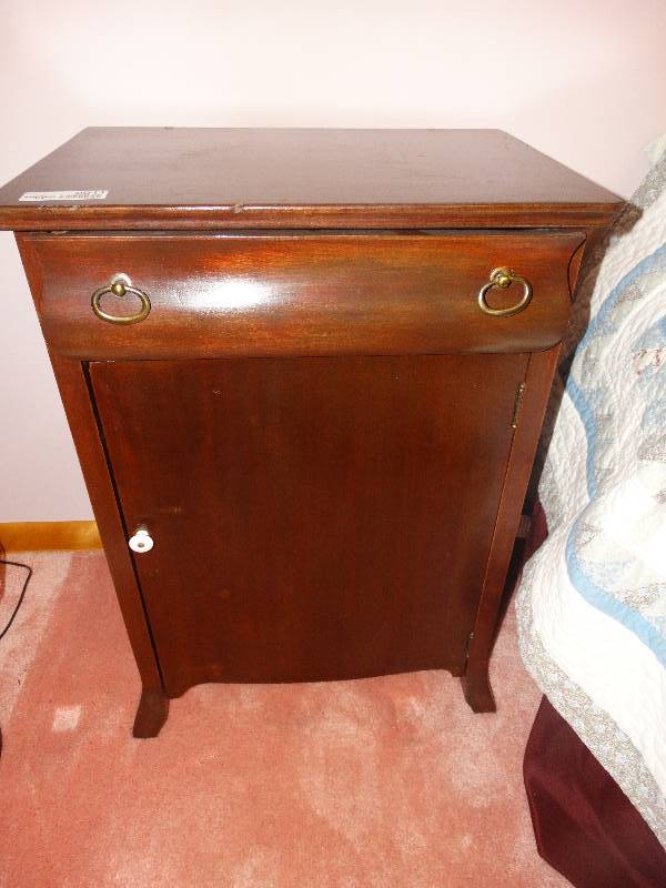 lot 2011 image: Antique Wood Music Cabinet.