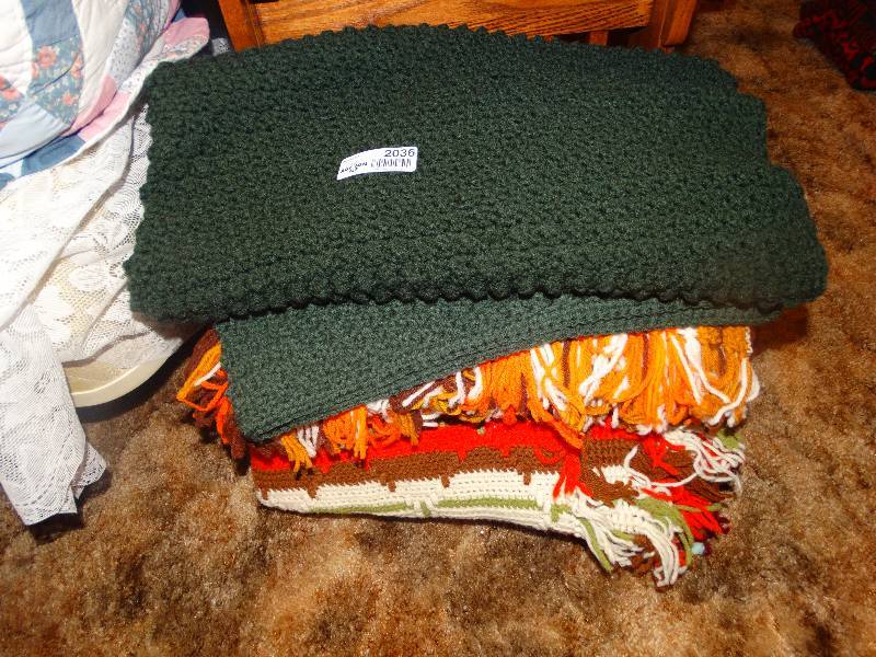 lot 2036 image: Lot of 5 Handmade Afghans.