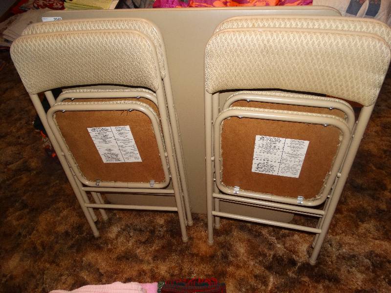 lot 2045 image: Card Table w4 Matching Chairs.