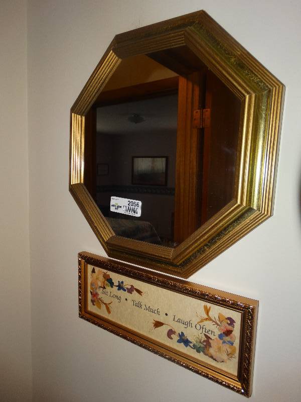 lot 2056 image: Mirror & Wall Art pc.