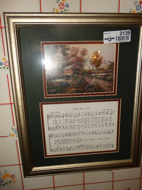 lot 2139 image: Double MattedFramed Print & Hymn.