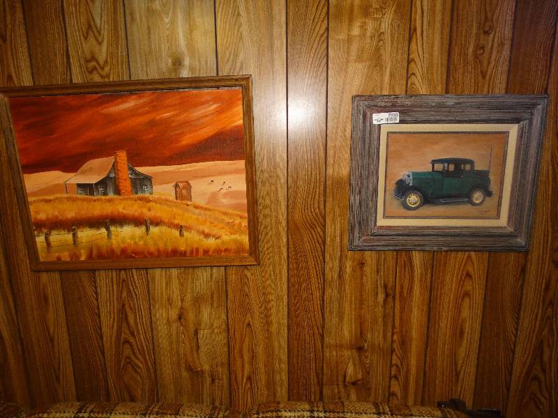 lot 2233 image: 2 Paintings & FordPhillips 66 Wichita picture.