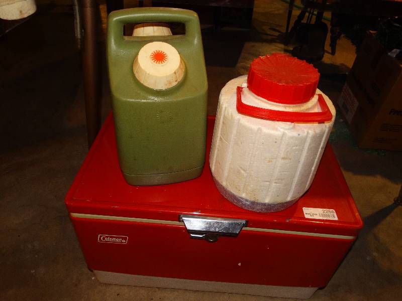 lot 2266 image: Coleman Cooler & 2 Water Jugs.