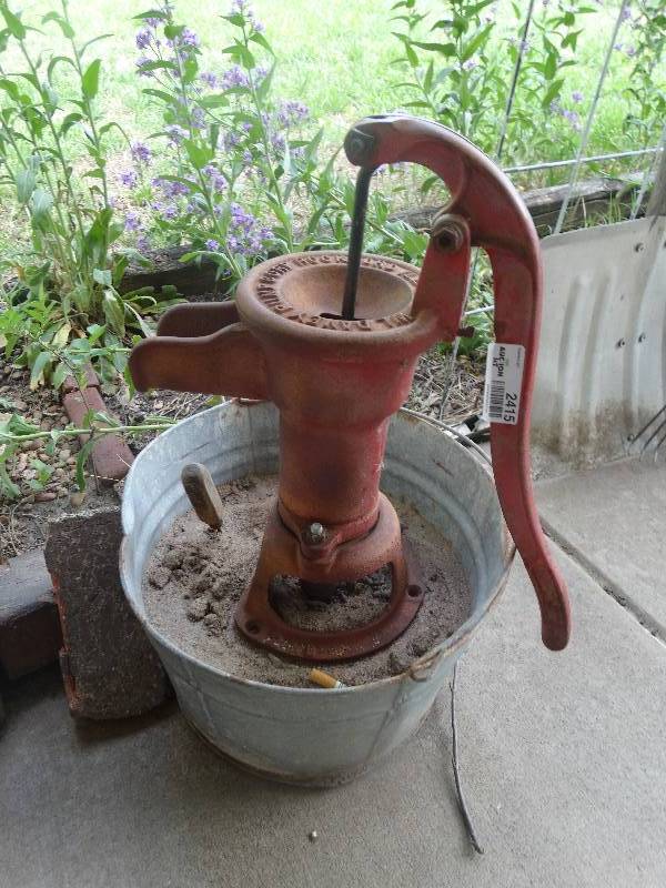 lot 2415 image: Pitcher pump & metal bucket
