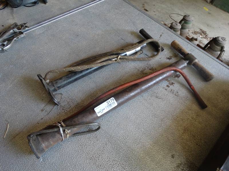 lot 3179 image: 2 old air pumps.