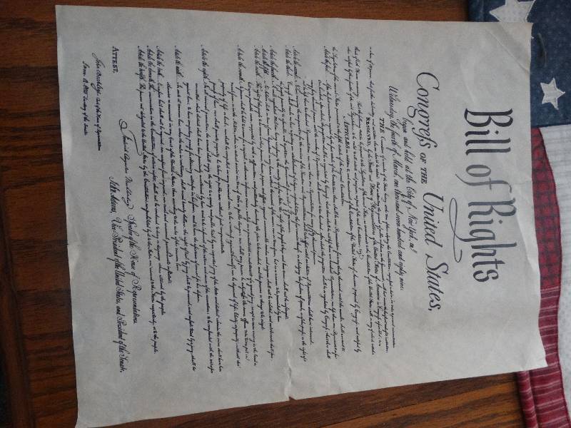 lot 2102 image: Bill of rights replica.
