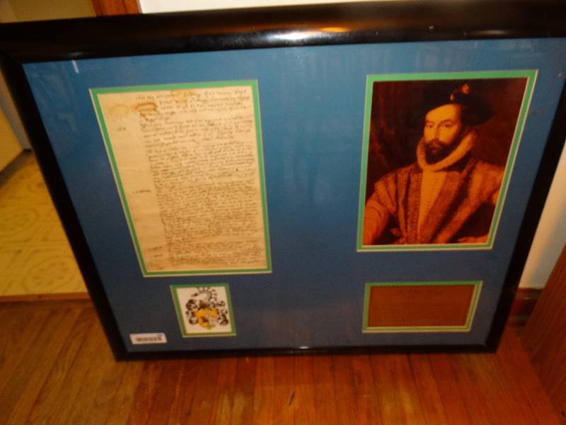lot 589 image: Framed print of Sir Walter Ralegh