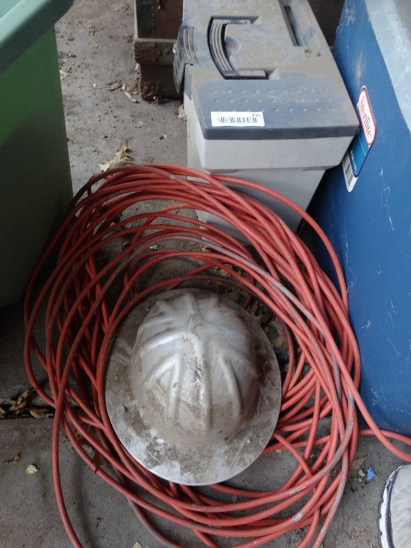 lot 709 image: Extension cord hard hat file box