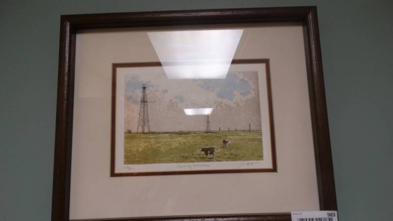 lot 983 image: Oil field framed art- Signed & numbered