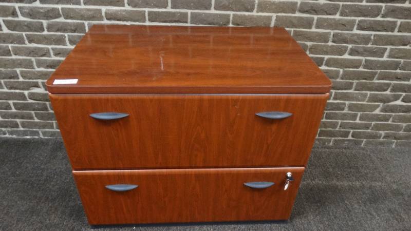 lot 1037 image: 2 drawer lateral file cabinet w key