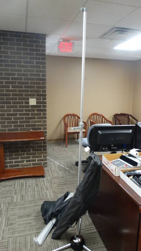 lot 1075 image: 2 presentation stands w bags