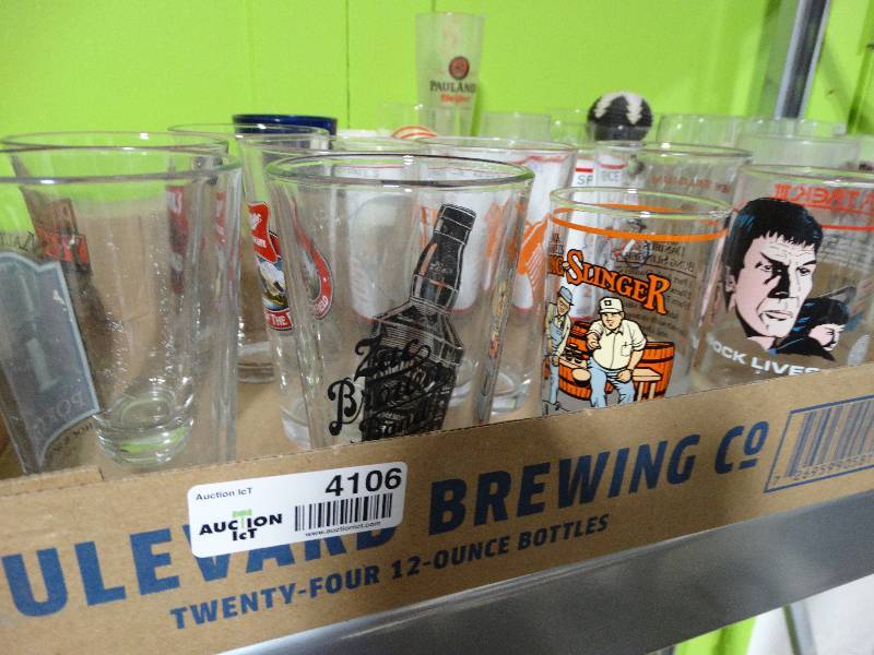 lot 4106 image: Various beer glasses.