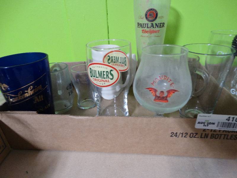 lot 4108 image: Various beer glasses.