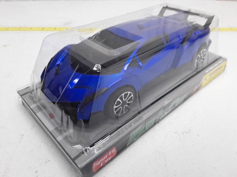 lot 28710 image: Friction Super Racer Toy Sports Car - Blue
