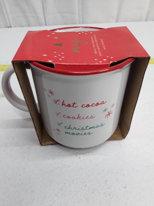 lot 56798 image: Ceramic Holiday Mugs with Christmas Sayings