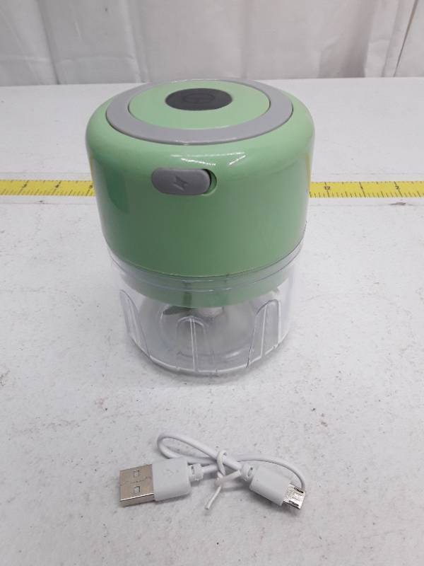 lot 30261 image: Compact 8.45oz Electric Mini Food Chopper - USB Rechargable - Green