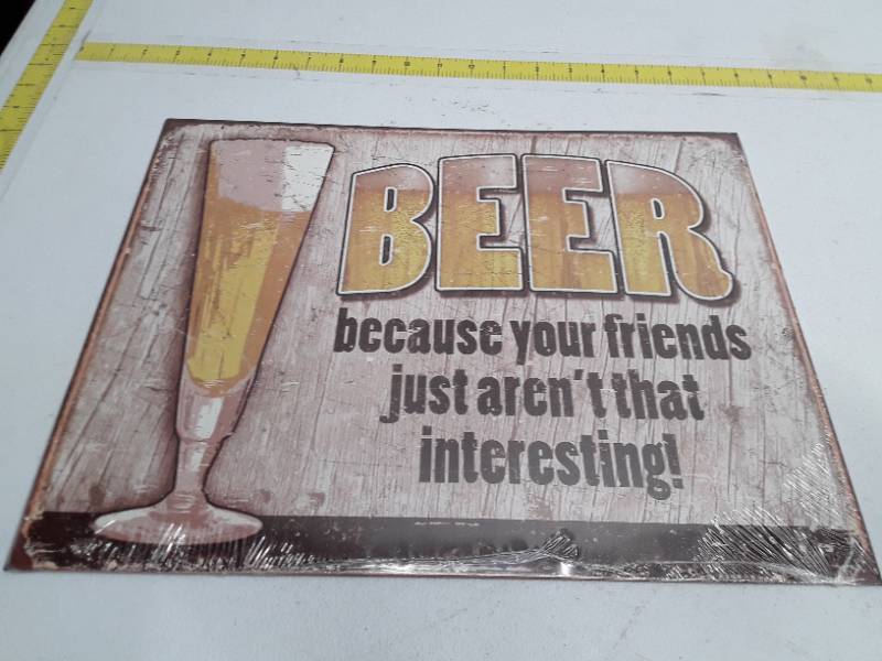 lot 31453 image: Tin Sign, 12 x 16 - Beer